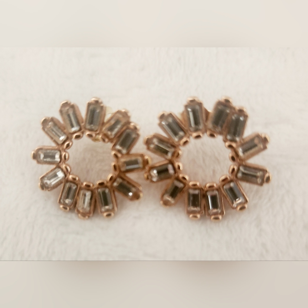 Mellisa Lovy Stella Studs Earrings Rose Gold Plated with Crystals